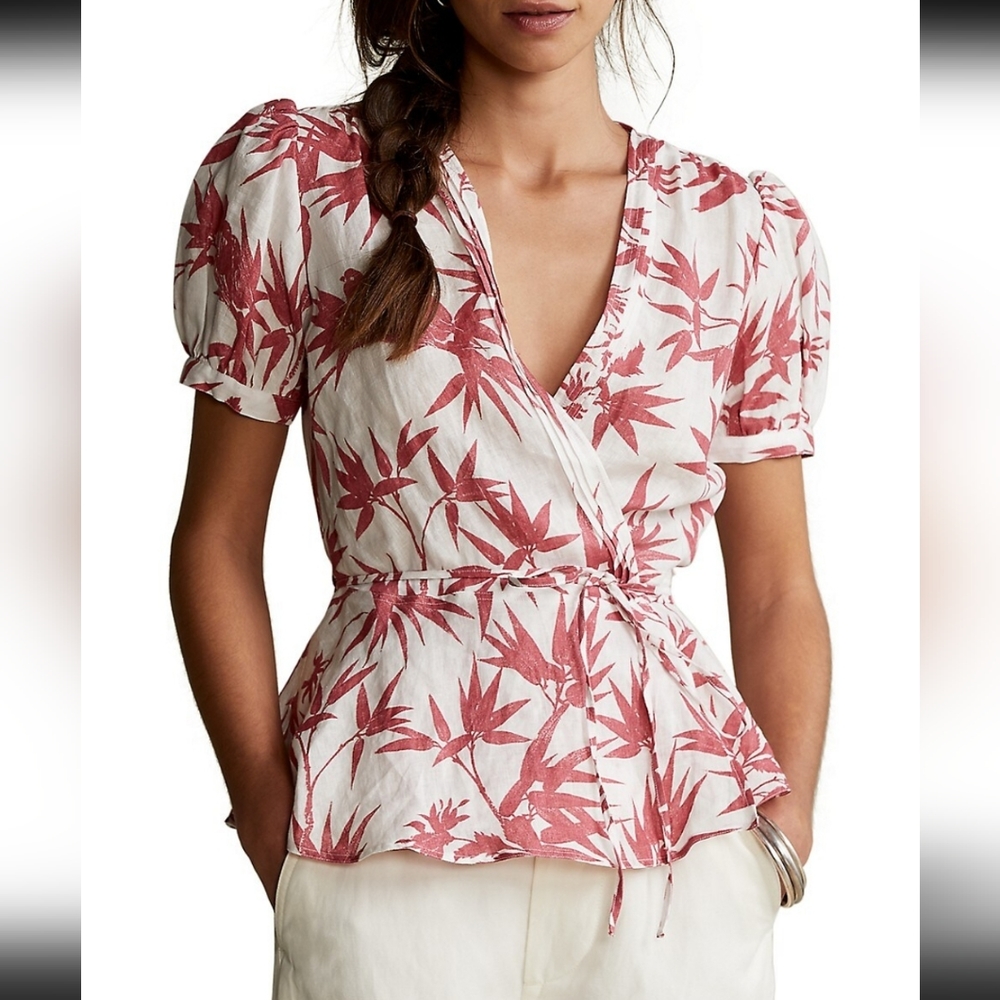Ralph Lauren flora linen wrap top